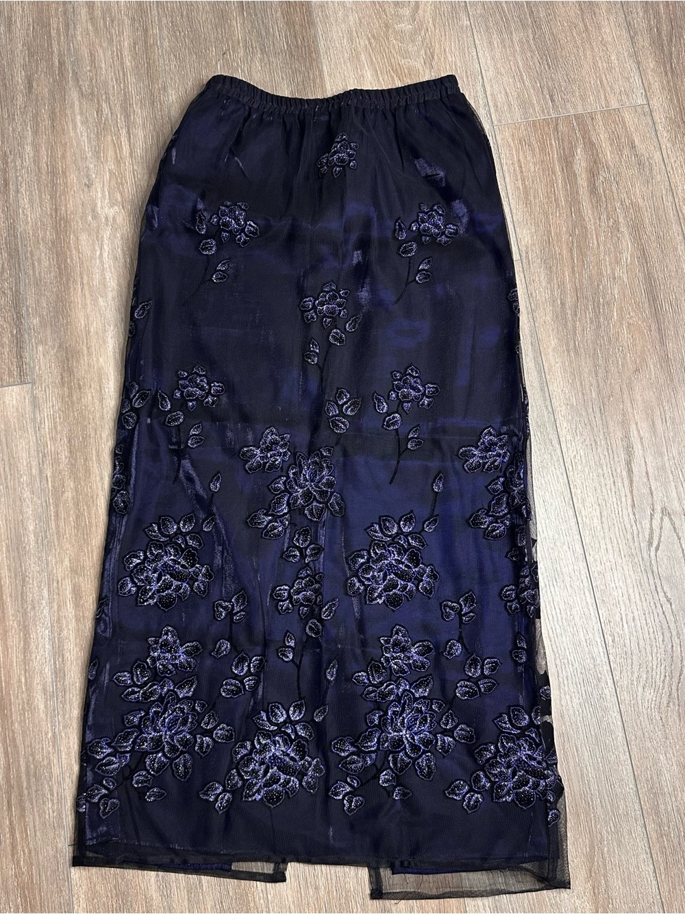 Vintage 90s blue lace vintage skirt